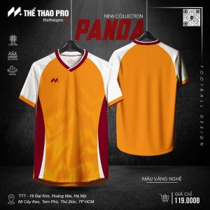 Áo Bóng Đá Không Logo TTP-Panda (TTP-02) Màu Vàng Nghệ