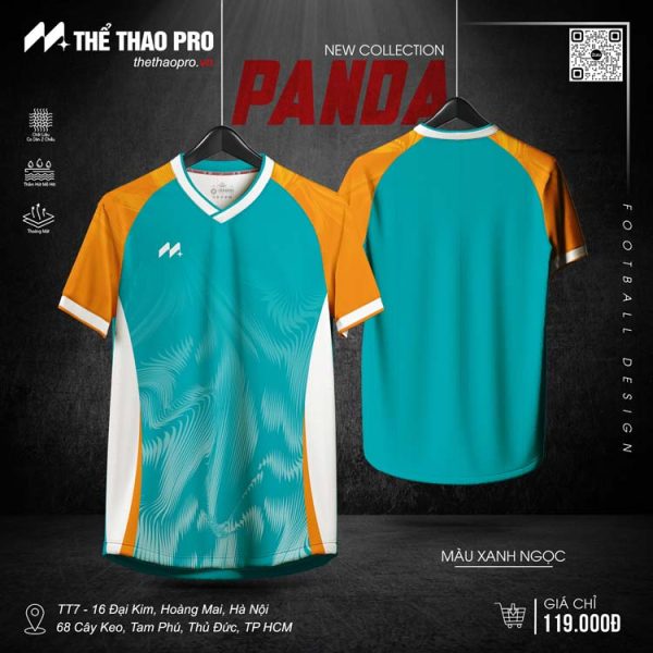 Áo Bóng Đá Không Logo TTP-Panda (TTP-02) Màu Xanh Ngọc