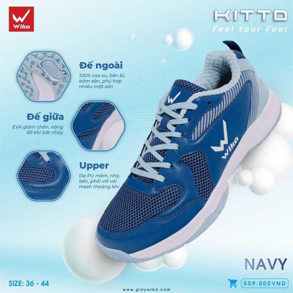 Giày Cầu Lông Wika Kitto Navy