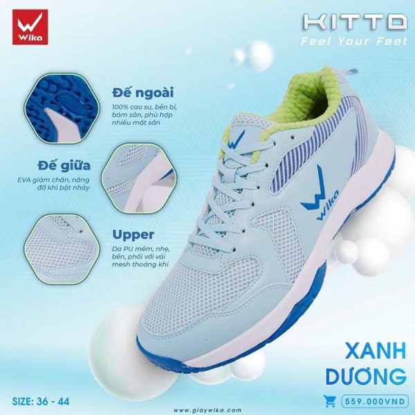 Giày Cầu Lông Wika Kitto Xanh Dương