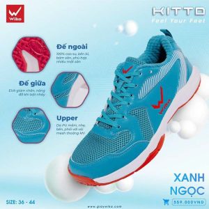 Giày Cầu Lông Wika Kitto Xanh Ngọc