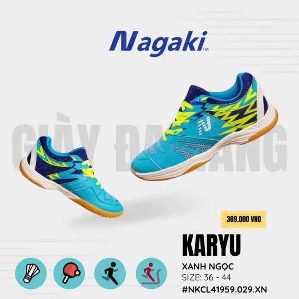 Giày Cầu Lông Nagaki Karyu Xanh Ngọc