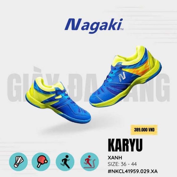 Giày Cầu Lông Nagaki Karyu Xanh