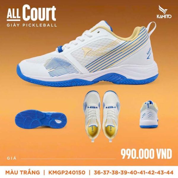 Giày Pickleball Pickleball Kamito All Court Trắng