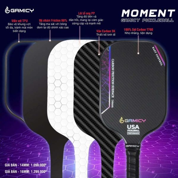 Vợt Pickleball Gamicy Moment T700