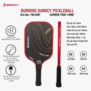 Vợt Pickleball Burning Gamicy T300 Đỏ