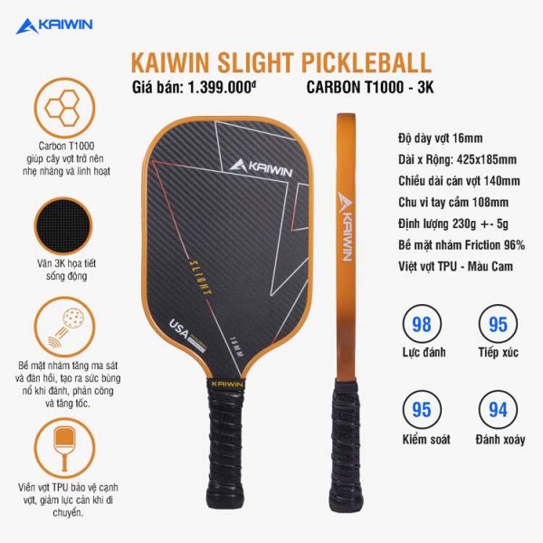 Vợt Pickleball Kaiwin Slight T1000 Cam