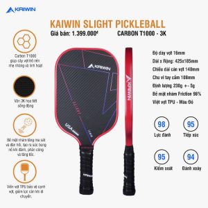 Vợt Pickleball Kaiwin Slight T1000 Đỏ