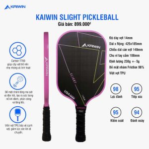 Vợt Pickleball Kaiwin Slight T700 Hồng